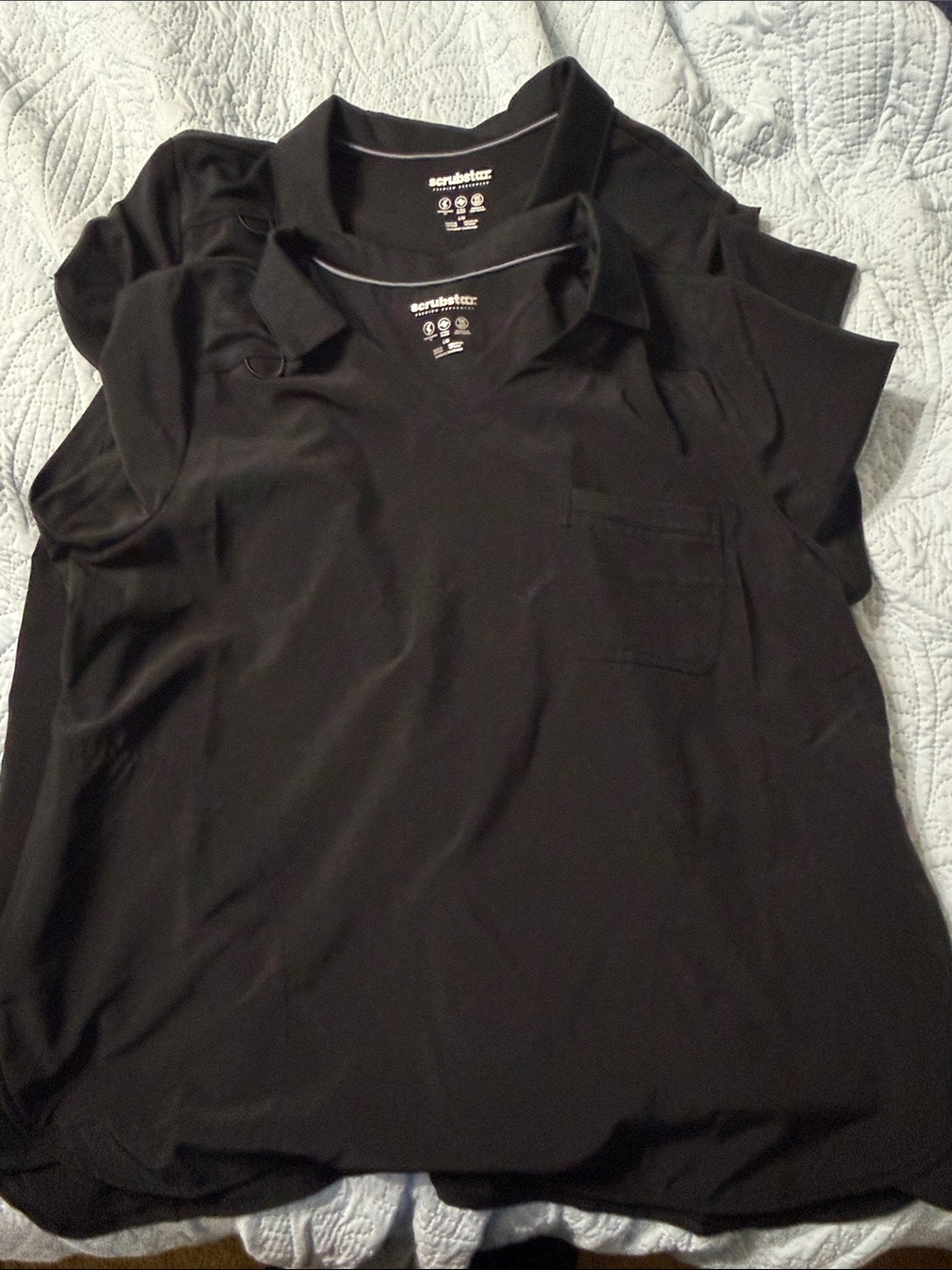 Scrubstar Women’s Black Polo with Chest Pocket